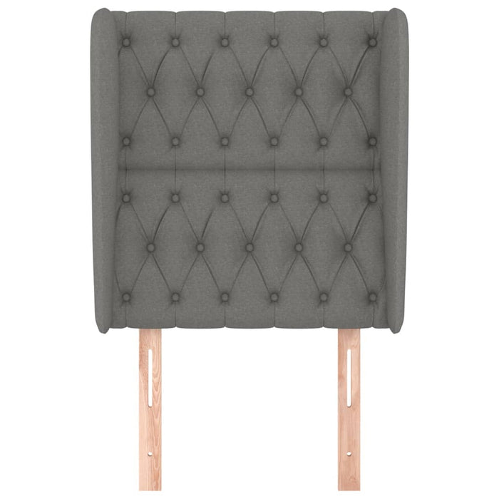 Tăblie de pat cu aripioare gri închis 83x23x118/128 cm textil - WALTI WALTI