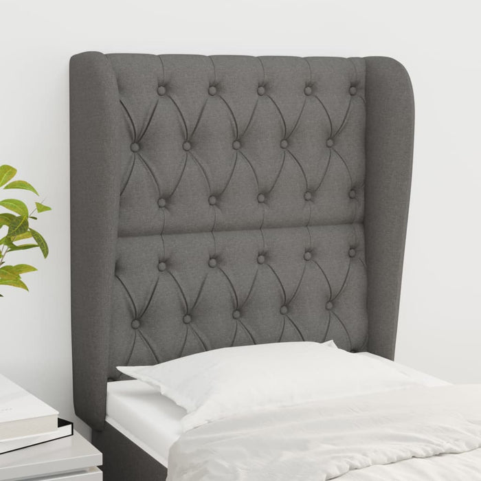 Tăblie de pat cu aripioare gri închis 83x23x118/128 cm textil - WALTI WALTI