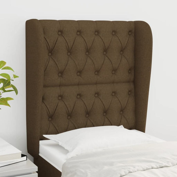 Tăblie de pat cu aripioare maro închis 83x23x118/128 cm textil - WALTI WALTI