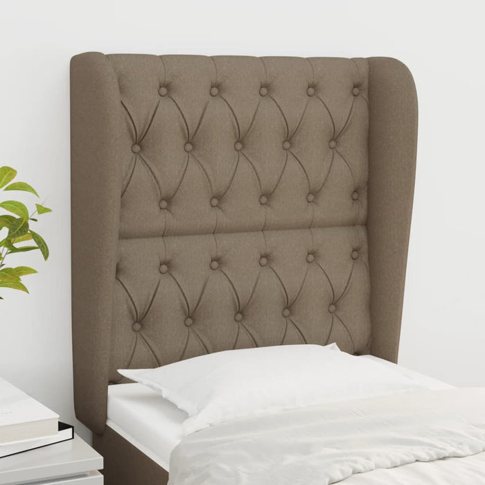 Tăblie de pat cu aripioare gri taupe 83x23x118/128 cm textil WALTI