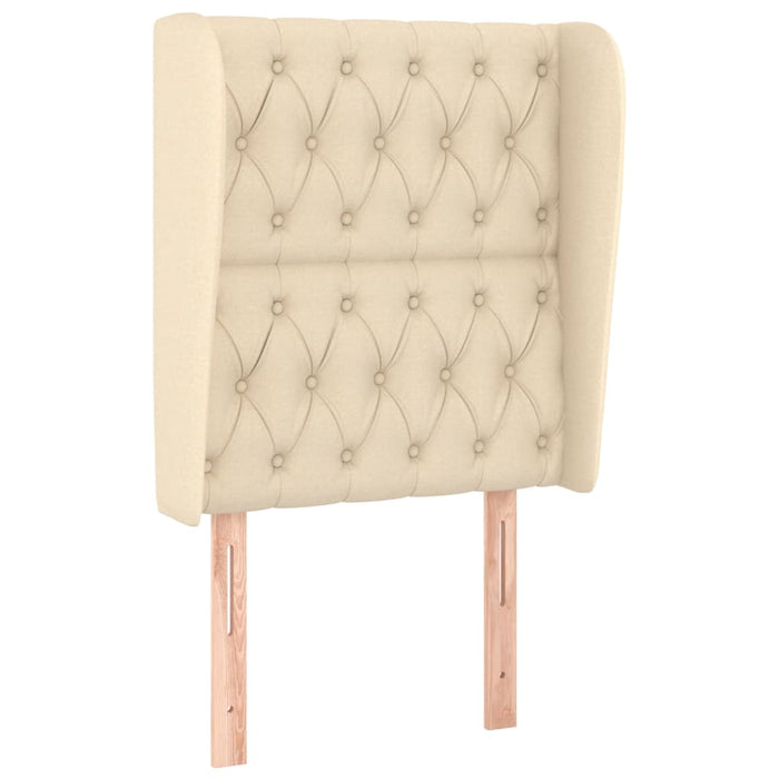Tăblie de pat cu aripioare, crem, 83x23x118/128 cm, textil WALTI