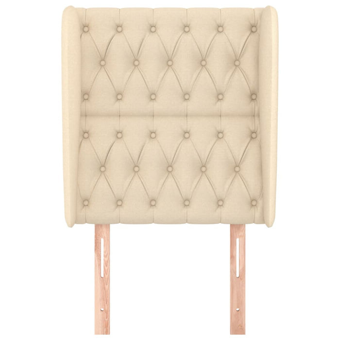 Tăblie de pat cu aripioare, crem, 83x23x118/128 cm, textil WALTI