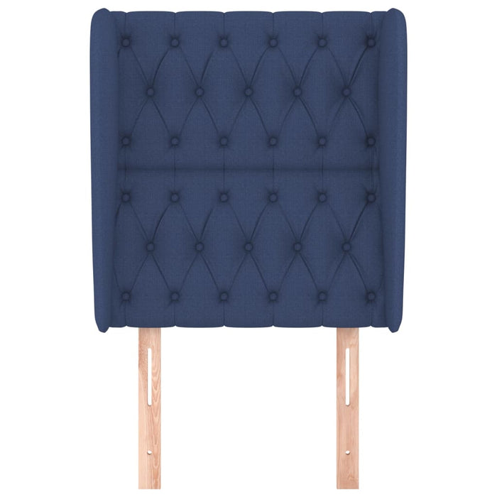 Tăblie de pat cu aripioare, albastru, 83x23x118/128 cm, textil - WALTI WALTI