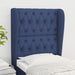 Tăblie de pat cu aripioare, albastru, 83x23x118/128 cm, textil - WALTI WALTI