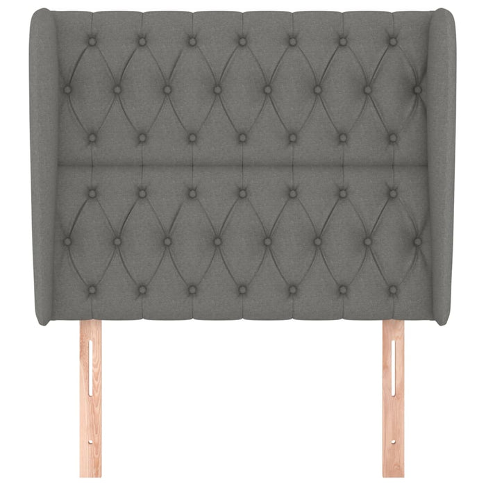 Tăblie de pat cu aripioare gri închis 93x23x118/128 cm textil - WALTI WALTI