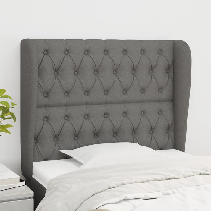 Tăblie de pat cu aripioare gri închis 93x23x118/128 cm textil - WALTI WALTI