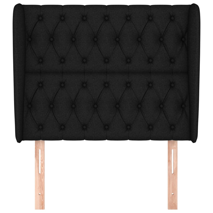 Tăblie de pat cu aripioare, negru, 93x23x118/128 cm, textil - WALTI WALTI