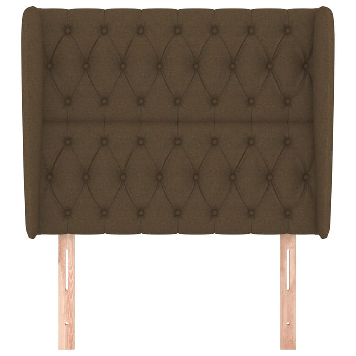 Tăblie de pat cu aripioare maro închis 93x23x118/128 cm textil WALTI
