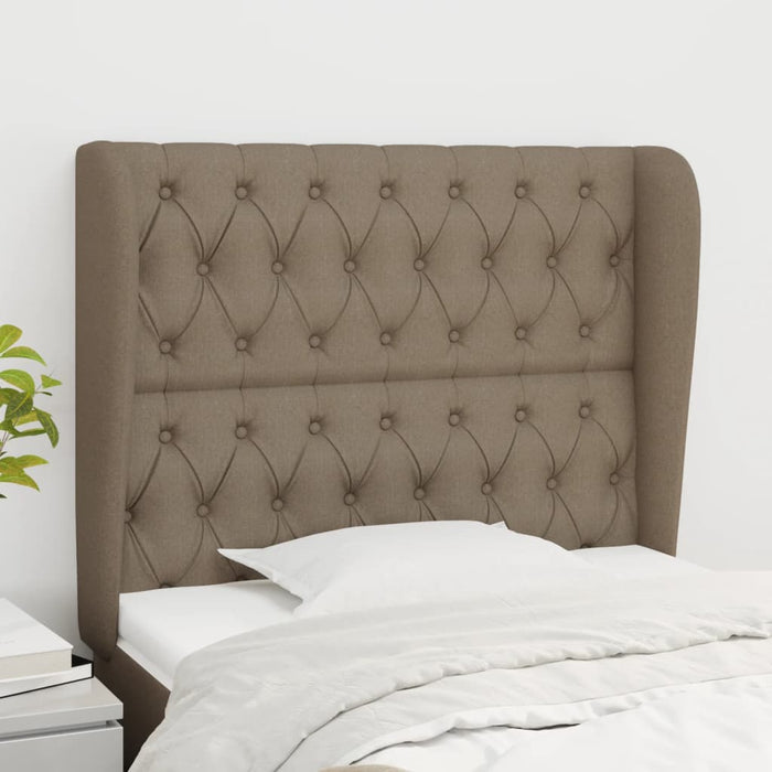 Tăblie de pat cu aripioare gri taupe 93x23x118/128 cm textil - WALTI WALTI