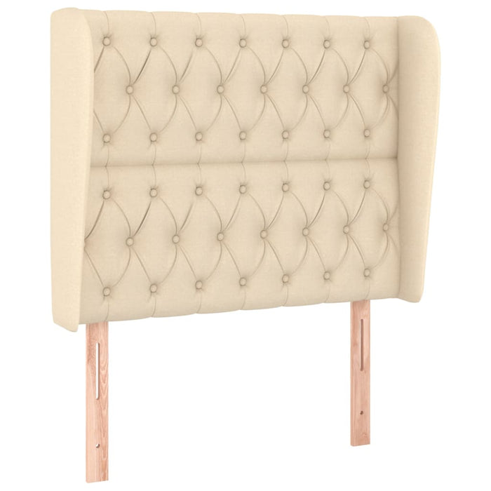 Tăblie de pat cu aripioare, crem, 93x23x118/128 cm, țesătură WALTI