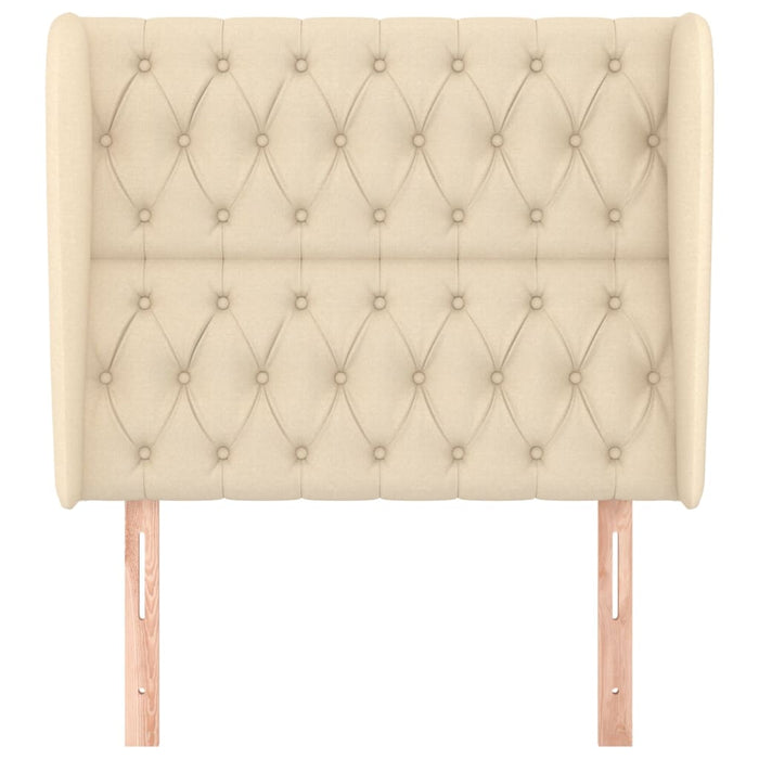 Tăblie de pat cu aripioare, crem, 93x23x118/128 cm, țesătură WALTI