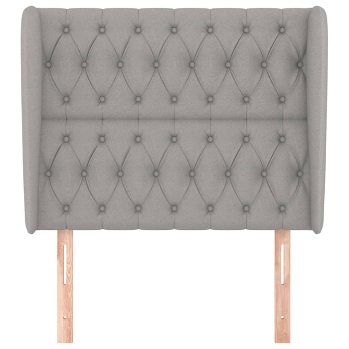 Tăblie de pat cu aripioare gri deschis 103x23x118/128 cm textil WALTI