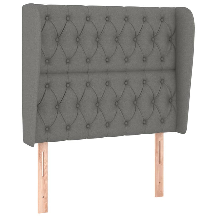 Tăblie de pat cu aripioare gri închis 103x23x118/128 cm textil - WALTI WALTI