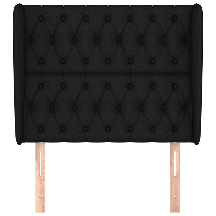 Tăblie de pat cu aripioare, negru, 103x23x118/128 cm, textil - WALTI WALTI