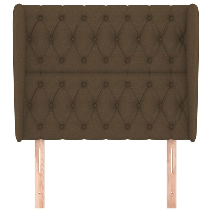 Tăblie de pat cu aripioare maro închis 103x23x118/128 cm textil WALTI