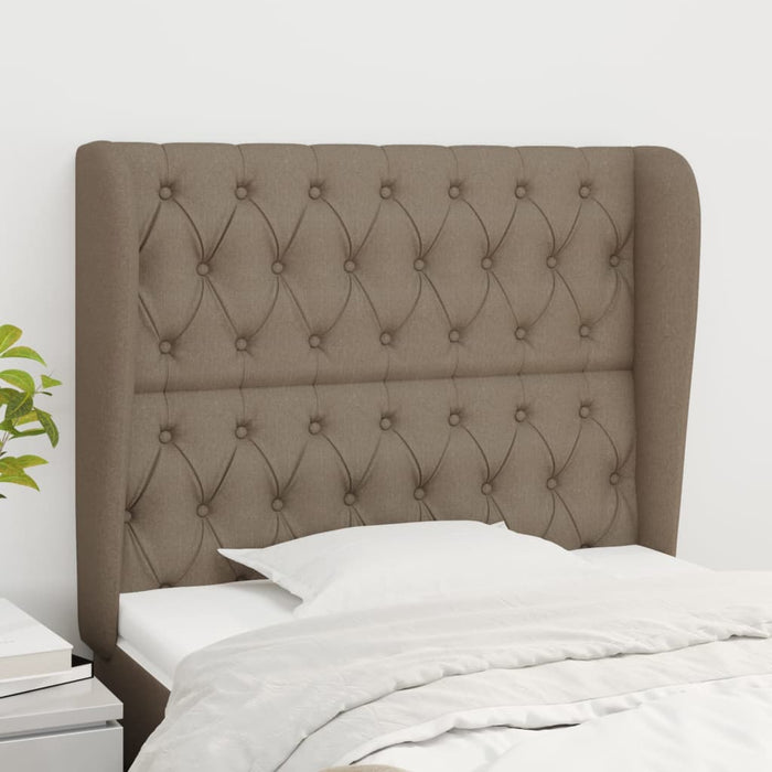 Tăblie de pat cu aripioare gri taupe 103x23x118/128 cm textil WALTI