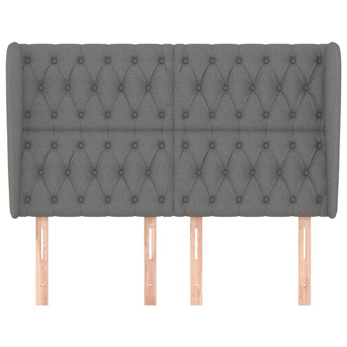 Tăblie de pat cu aripioare gri închis 147x23x118/128 cm textil - WALTI WALTI