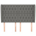 Tăblie de pat cu aripioare gri închis 147x23x118/128 cm textil - WALTI WALTI