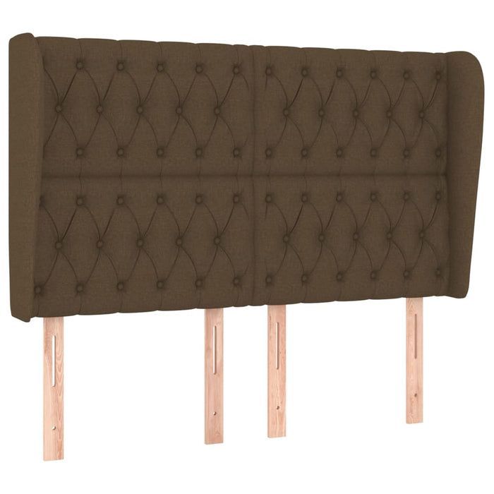 Tăblie de pat cu aripioare maro închis 147x23x118/128 cm textil - WALTI WALTI