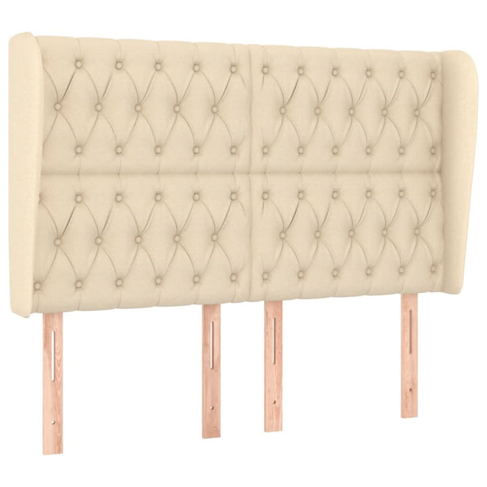 Tăblie de pat cu aripioare, crem, 147x23x118/128 cm, textil - WALTI WALTI