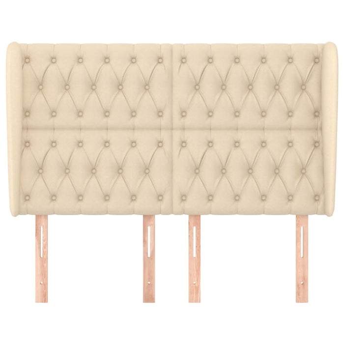 Tăblie de pat cu aripioare, crem, 147x23x118/128 cm, textil - WALTI WALTI