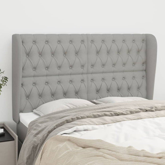 Tăblie de pat cu aripioare gri deschis 163x23x118/128 cm textil - WALTI WALTI