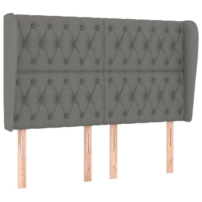 Tăblie de pat cu aripioare gri închis 163x23x118/128 cm textil - WALTI WALTI