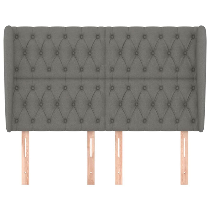Tăblie de pat cu aripioare gri închis 163x23x118/128 cm textil - WALTI WALTI