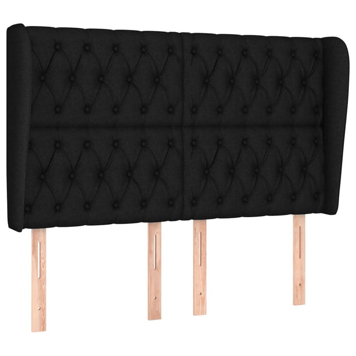 Tăblie de pat cu aripioare, negru, 163x23x118/128 cm, textil - WALTI WALTI