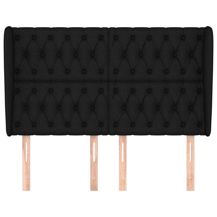 Tăblie de pat cu aripioare, negru, 163x23x118/128 cm, textil - WALTI WALTI