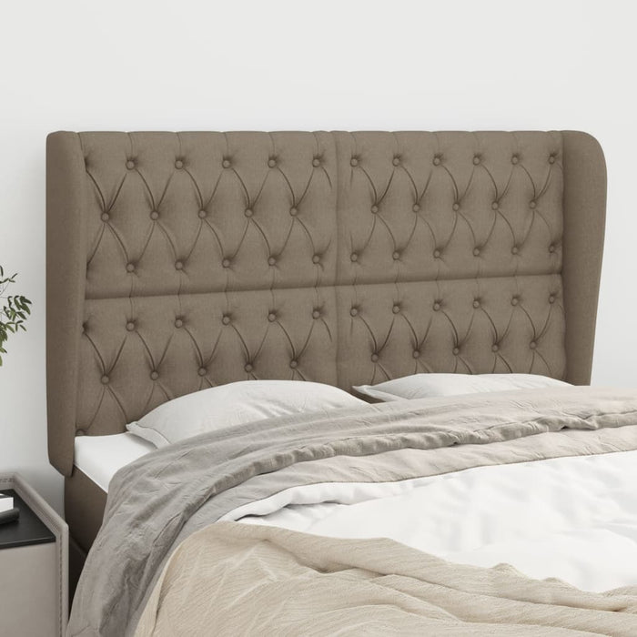 Tăblie de pat cu aripioare gri taupe 163x23x118/128 cm textil - WALTI WALTI