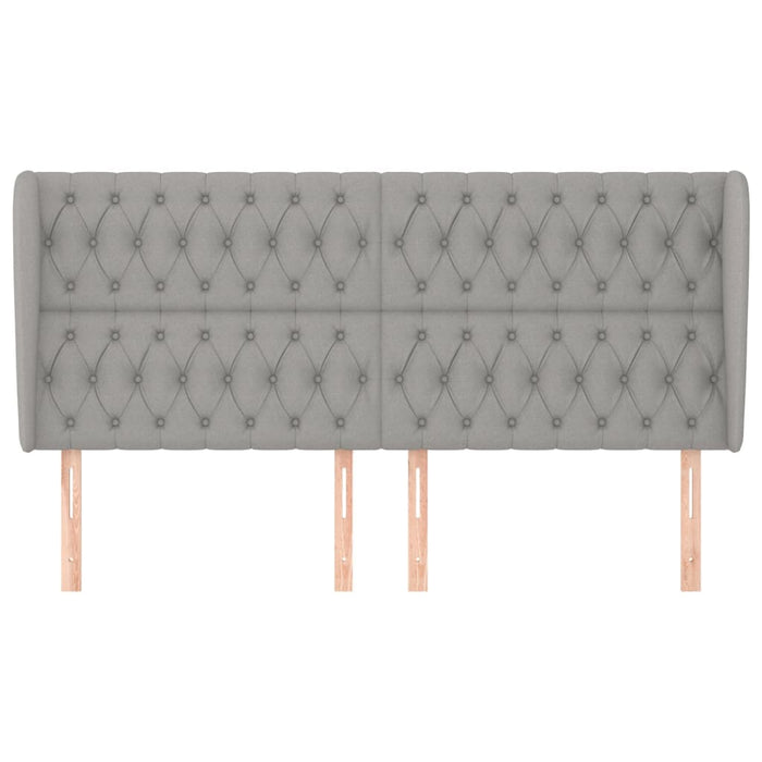 Tăblie de pat cu aripioare gri deschis 183x23x118/128 cm textil WALTI