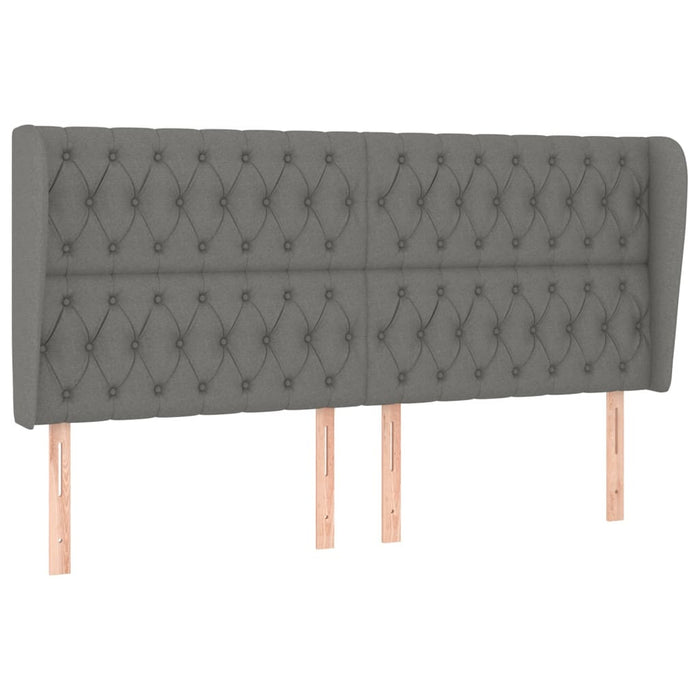 Tăblie de pat cu aripioare gri închis 183x23x118/128 cm textil - WALTI WALTI