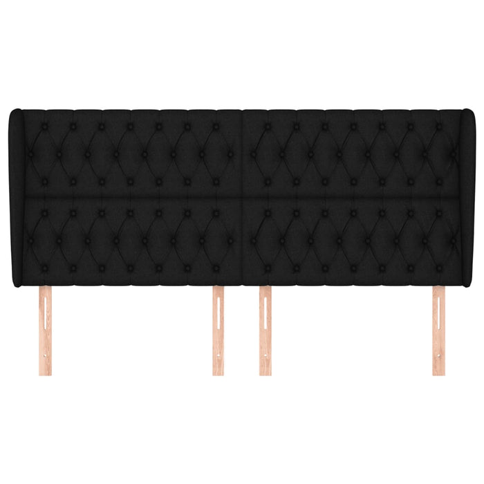 Tăblie de pat cu aripioare, negru, 183x23x118/128 cm, textil - WALTI WALTI