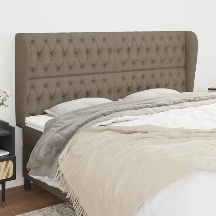 Tăblie de pat cu aripioare gri taupe 183x23x118/128 cm textil - WALTI WALTI