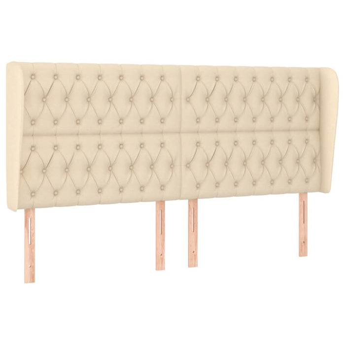 Tăblie de pat cu aripioare, crem, 183x23x118/128 cm, textil - WALTI WALTI