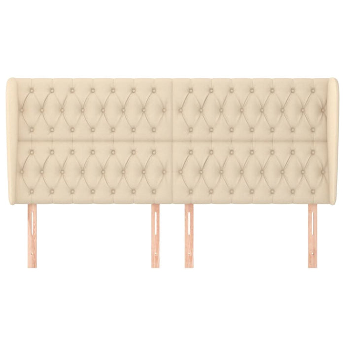 Tăblie de pat cu aripioare, crem, 183x23x118/128 cm, textil - WALTI WALTI