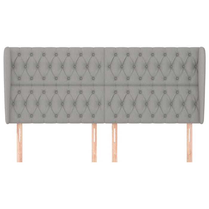 Tăblie de pat cu aripioare gri deschis 203x23x118/128 cm textil - WALTI WALTI