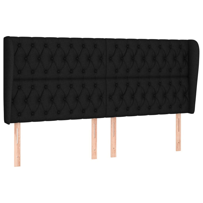Tăblie de pat cu aripioare, negru, 203x23x118/128 cm, textil - WALTI WALTI