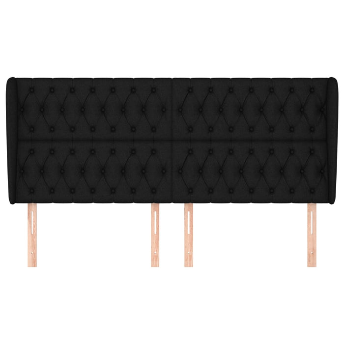 Tăblie de pat cu aripioare, negru, 203x23x118/128 cm, textil - WALTI WALTI