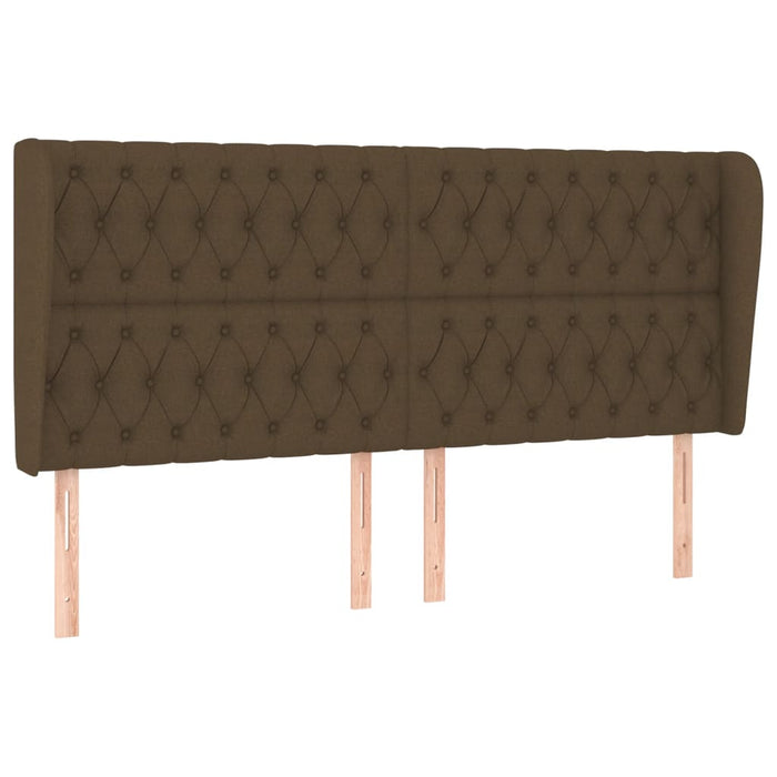 Tăblie de pat cu aripioare maro închis 203x23x118/128 cm textil - WALTI WALTI