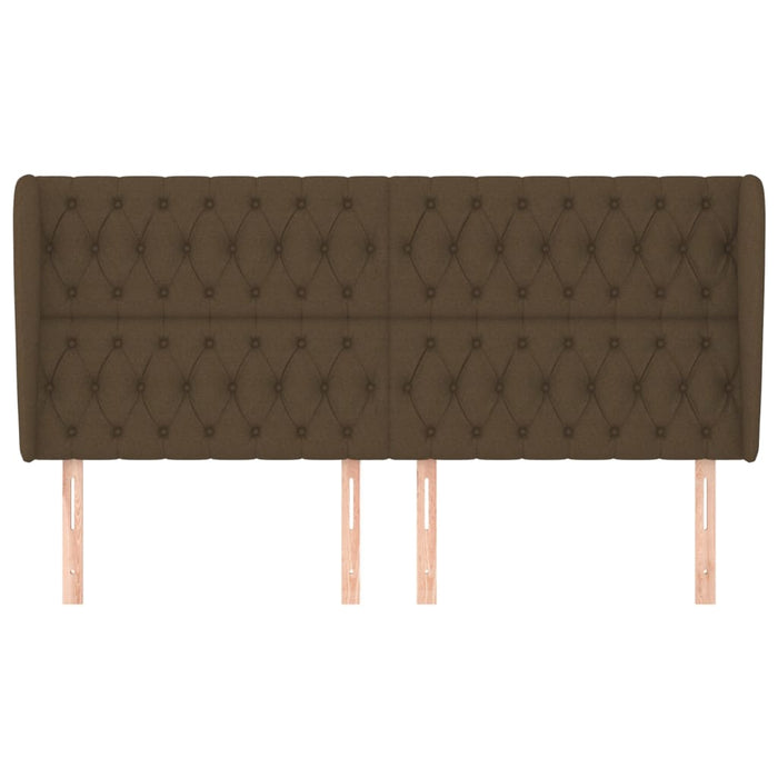 Tăblie de pat cu aripioare maro închis 203x23x118/128 cm textil - WALTI WALTI