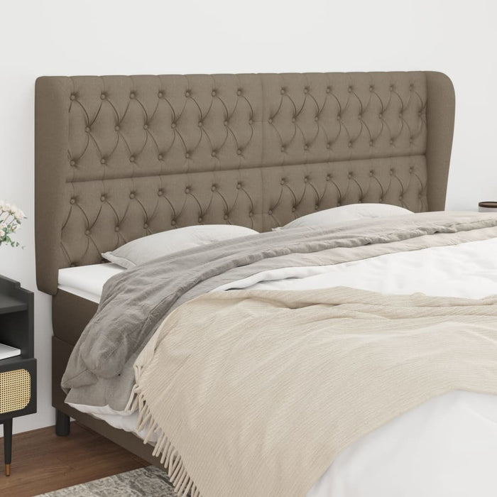 Tăblie de pat cu aripioare gri taupe 203x23x118/128 cm textil WALTI