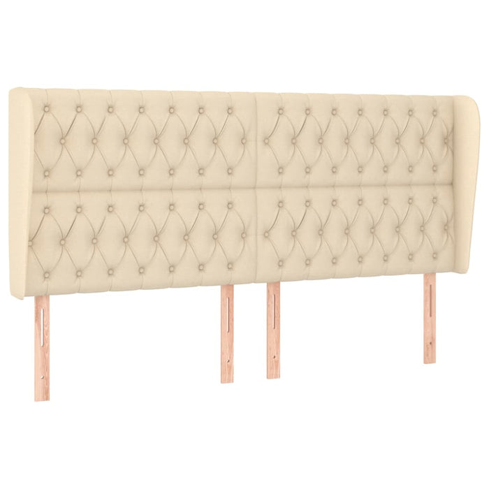 Tăblie de pat cu aripioare, crem, 203x23x118/128 cm, textil WALTI