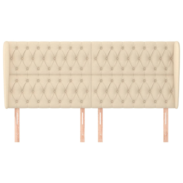 Tăblie de pat cu aripioare, crem, 203x23x118/128 cm, textil WALTI