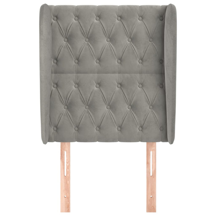 Tăblie de pat cu aripioare gri deschis 83x23x118/128 cm catifea - WALTI WALTI