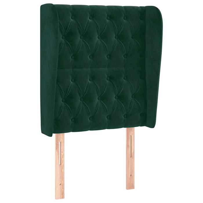 Tăblie pat cu aripioare verde închis 83x23x118/128 cm catifea WALTI