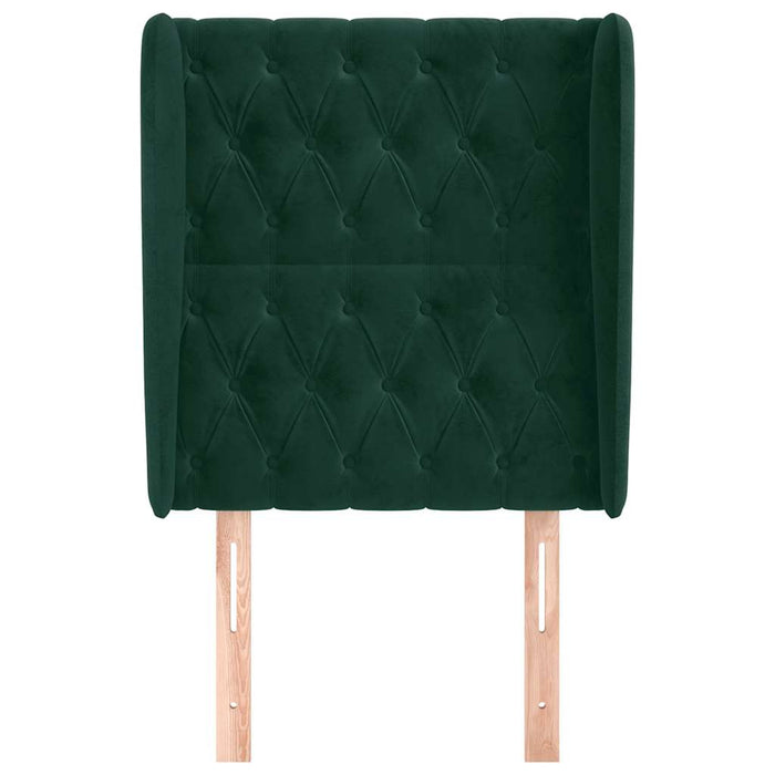 Tăblie pat cu aripioare verde închis 83x23x118/128 cm catifea WALTI