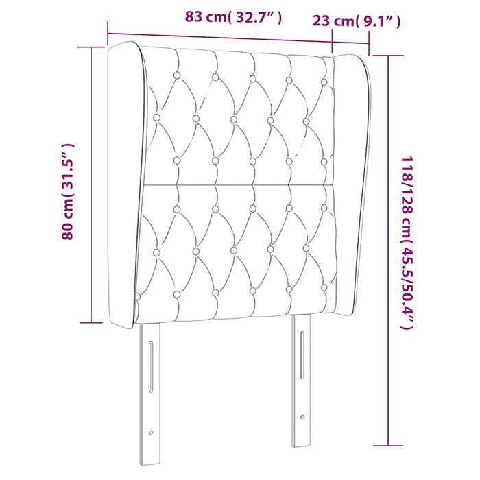 Tăblie pat cu aripioare verde închis 83x23x118/128 cm catifea WALTI