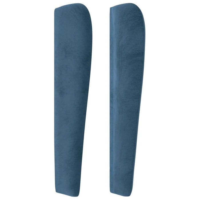 Tăblie pat cu aripioare albastru închis 83x23x118/128cm catifea - WALTI WALTI